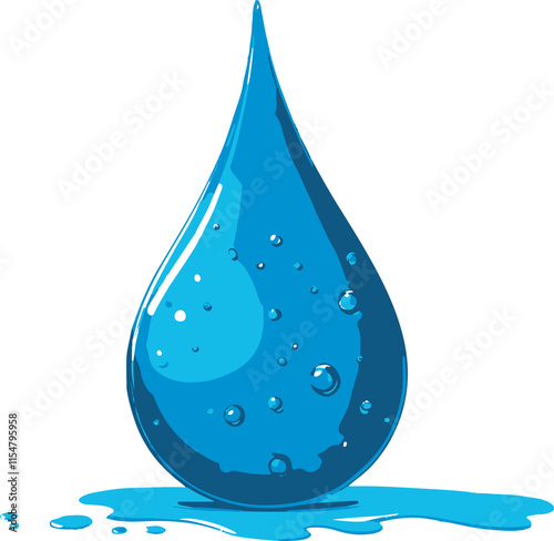 Cartoon Water drops. Cartoon tears, water splash elements. raindrop or sweat, wet droplets of dew shapes. Isolated aqua vector icons. Rain and wet drop, droplet shape aqua blue illustration