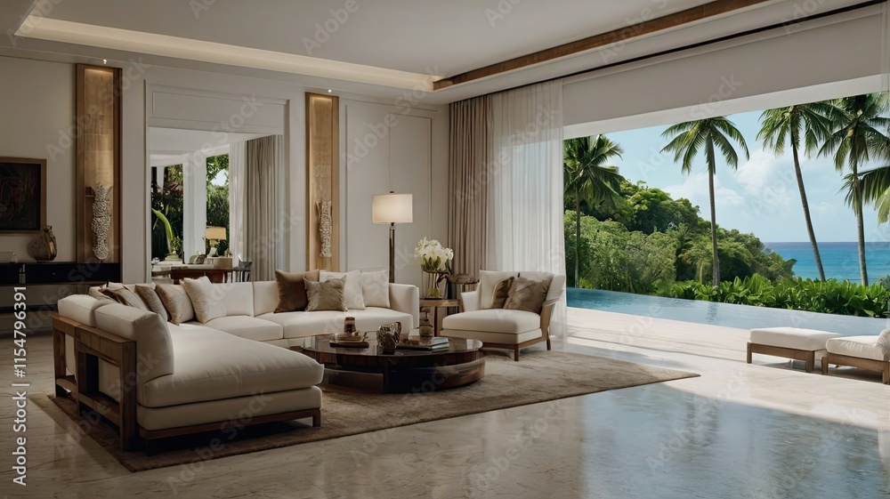 Fototapeta premium modern living room generative ai