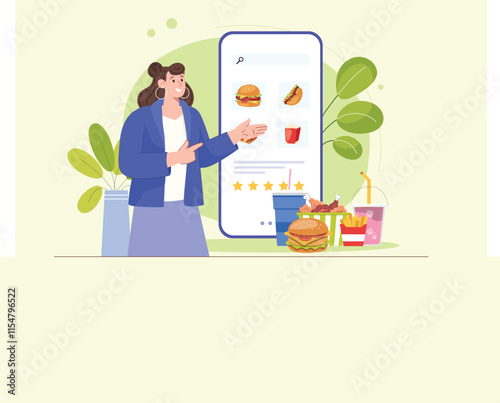 A cheerful and mouthwatering design showcasing a variety of junk food items like burgers, fries, and drinks.