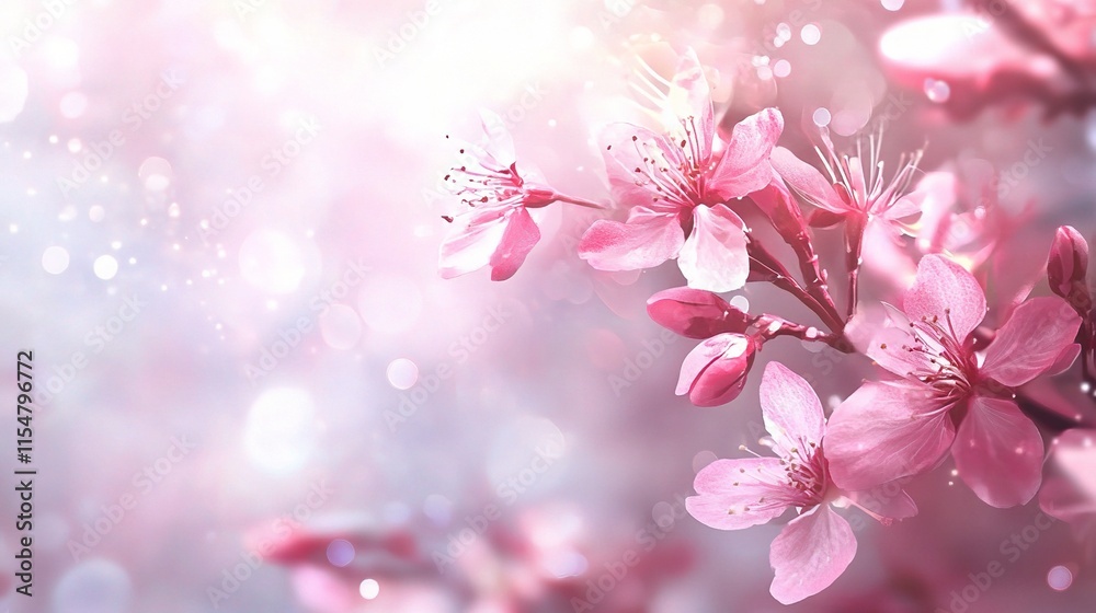 Obraz premium Beautiful Spring Themed Background with Blurred Floral Elements
