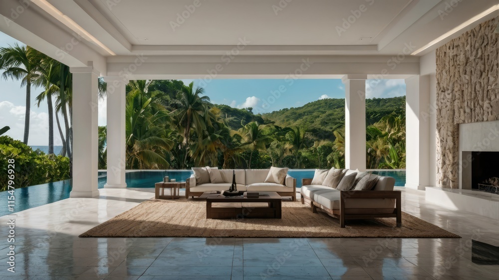 Fototapeta premium modern living room generative ai