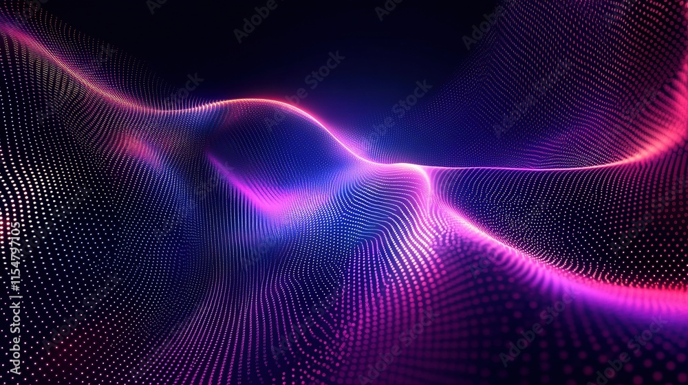 Abstract Technology Background with Colorful Particles and Mesh Abstract Technology Background with Colorful Particles and Mesh