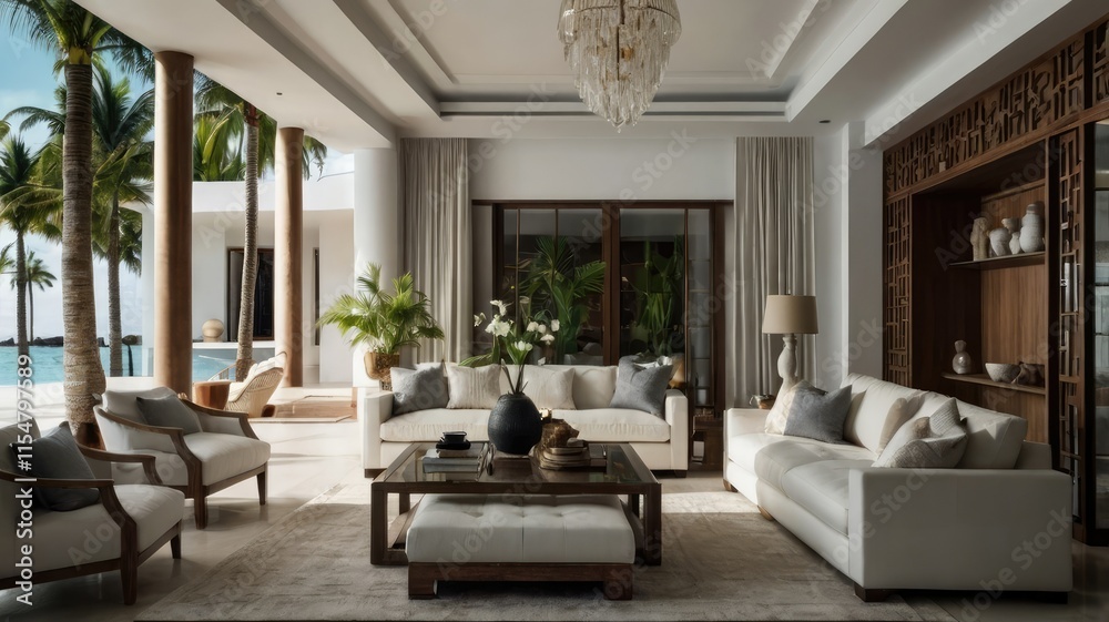 Fototapeta premium modern living room generative ai