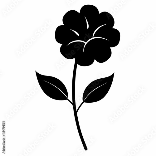 Flower Reverie black silhouette vector