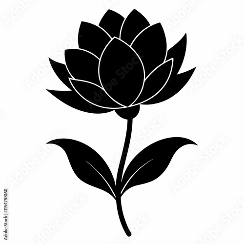 Flower Reverie black silhouette vector