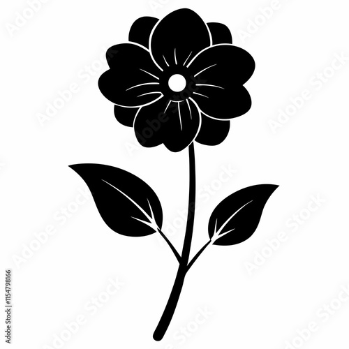 Flower Reverie black silhouette vector