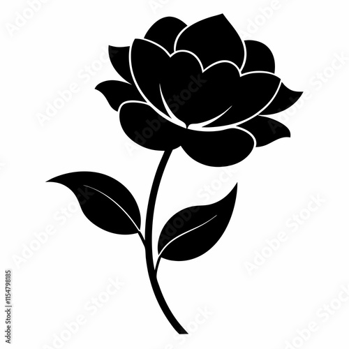 Flower Reverie black silhouette vector