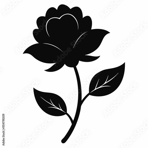 Flower Reverie black silhouette vector
