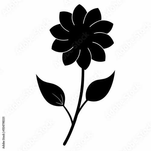 Flower Reverie black silhouette vector