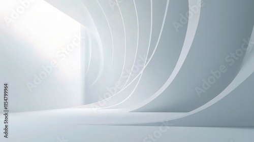 Smooth White and Gray Gradient Interior Room Background with Transition