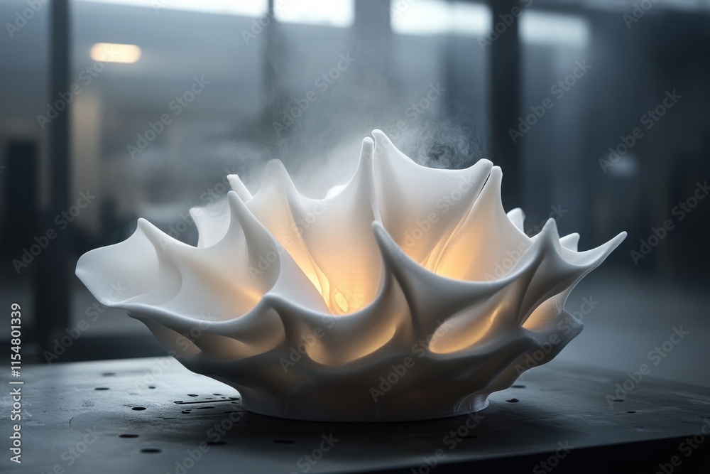 3D Printer Creating Intricate Layered Object in Action 3D Printer Creating Intricate Layered Object in Action