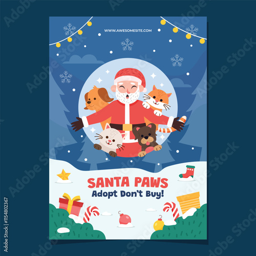 Santa Paws Poster Template