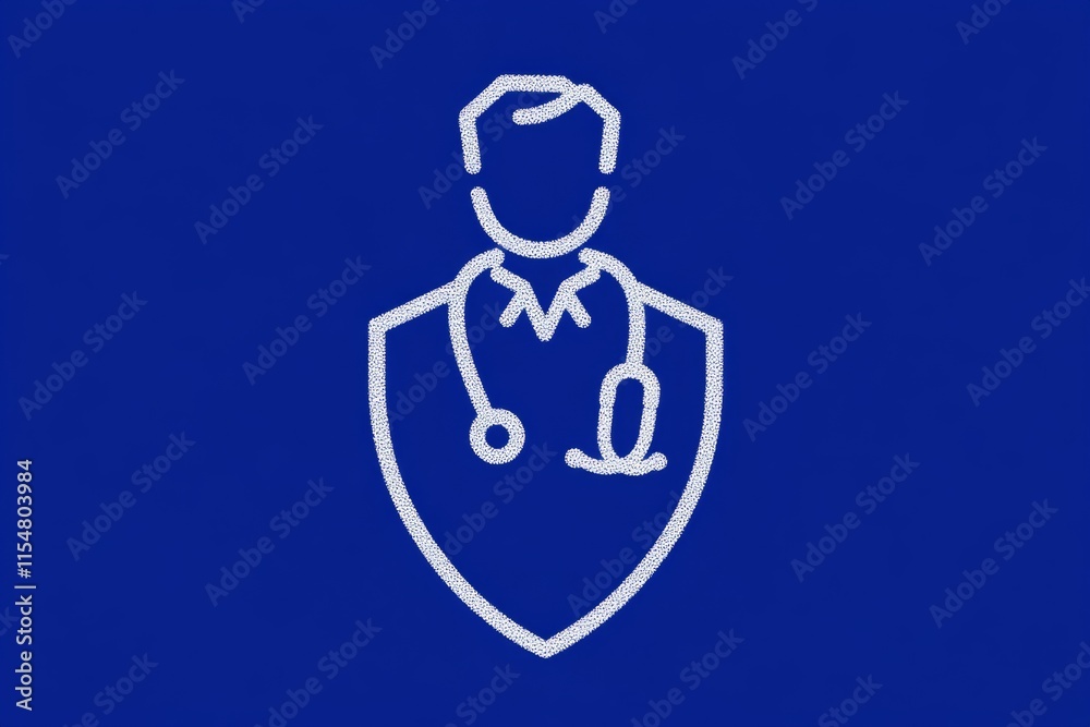 A geometric icon of a stethoscope intertwined with a shield symbolizing HMO health protection A geometric icon of a stethoscope intertwined with a shield symbolizing HMO health protection