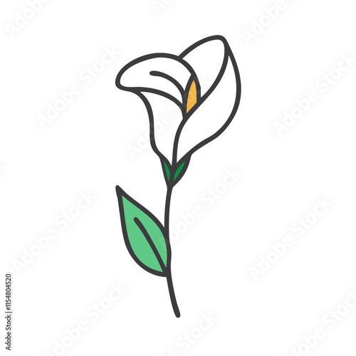 calla lily flower icon design