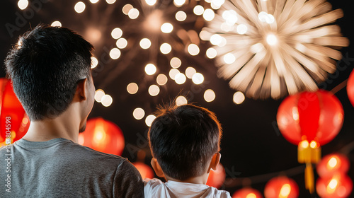 Family Watching Fireworks: ...