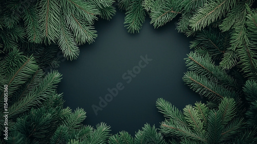 Evergreen Wreath on Dark Ba...