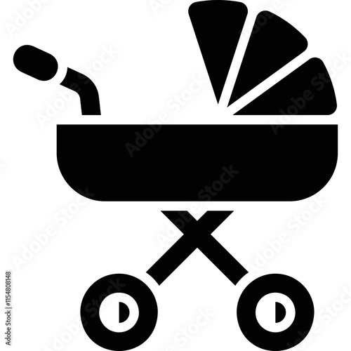 Simple vector icon baby stroller