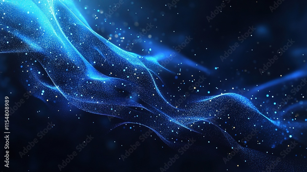 Obraz premium Dynamic Blue Light Streaks Against a Dark Background for Design