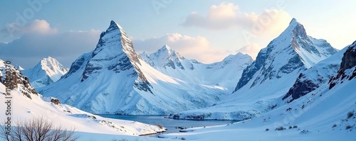 Snow-covered peaks and valleys in Prins Karls Forland Spitsbergen landscape, , peaks, northerly landscape photo