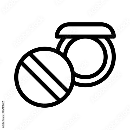 powder compact line icon