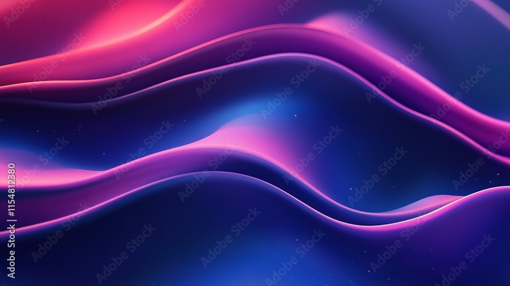 Fototapeta premium Abstract Blue and Pink Gradient Waves with Blurred Background Effect