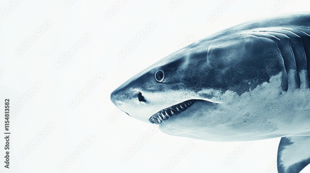 Naklejka premium Majestic shark swimming gracefully in clear ocean waters