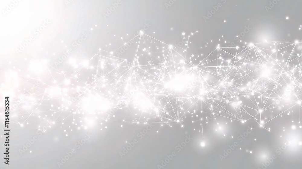 Abstract Background with Network Connection and White Lines Effect Abstract Background with Network Connection and White Lines Effect