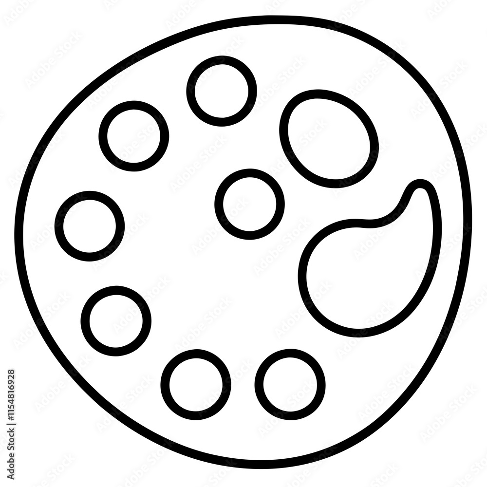 Art Palette Line Art Vector Illustration Art Palette Line Art Vector Illustration