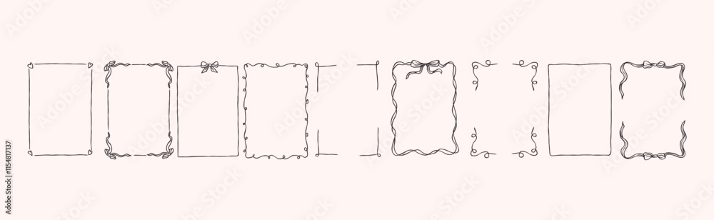 Hand drawn whimsical romantic frames and borders collection Hand drawn whimsical romantic frames and borders collection