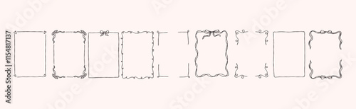 Hand drawn whimsical romantic frames and borders collection