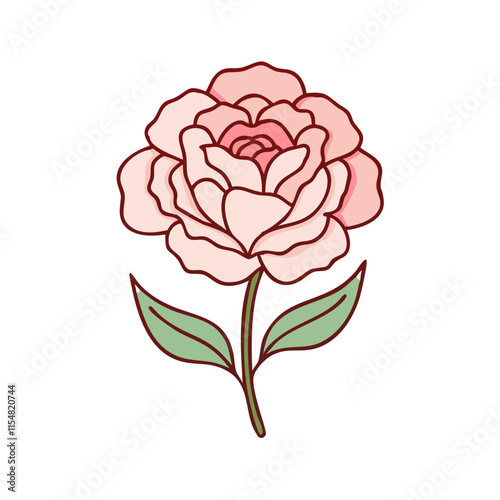 peony flower icon design