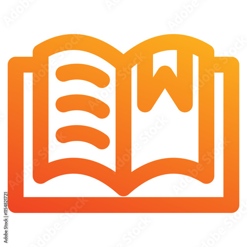 open book icon element for design