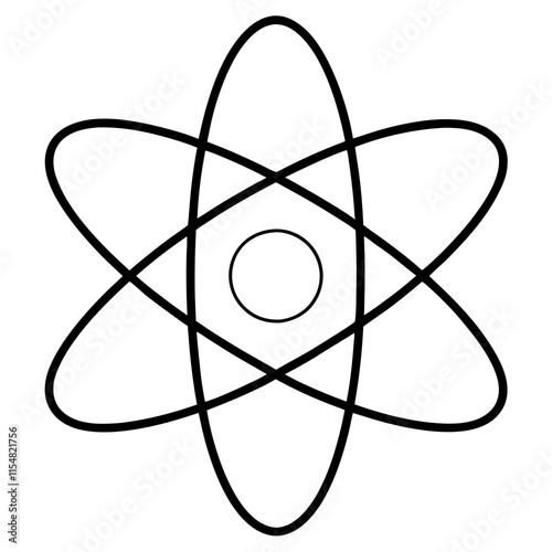 Atom Line Art Vector Design