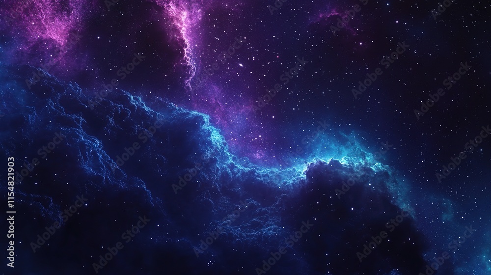 Fototapeta premium Stunning Night Sky Filled with Stars and Milky Way Galaxy Clouds