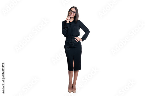 Successful business of entrepreneur. Entrepreneurial spirit. Successful businesswoman isolated on white. Ambitious corporate manager. Success of businesswoman. Business boss woman full length