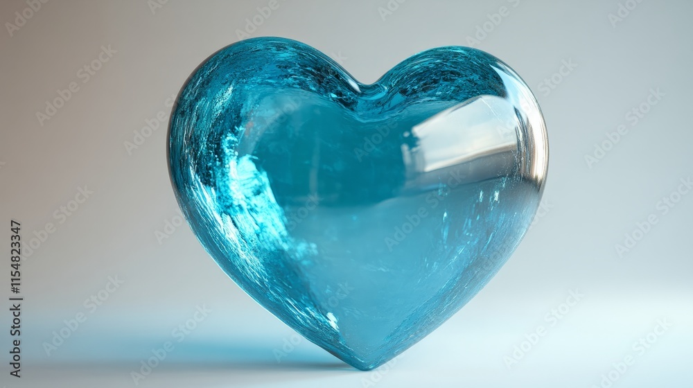 A vibrant teal and gold gradient 3D-rendered heart, softly glowing on a white surface, valentines day A vibrant teal and gold gradient 3D-rendered heart, softly glowing on a white surface, valentines day