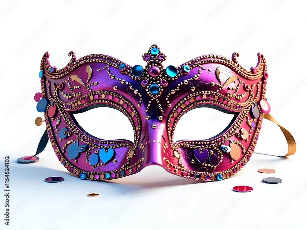 A New Year’s Eve mask with colorful sequins