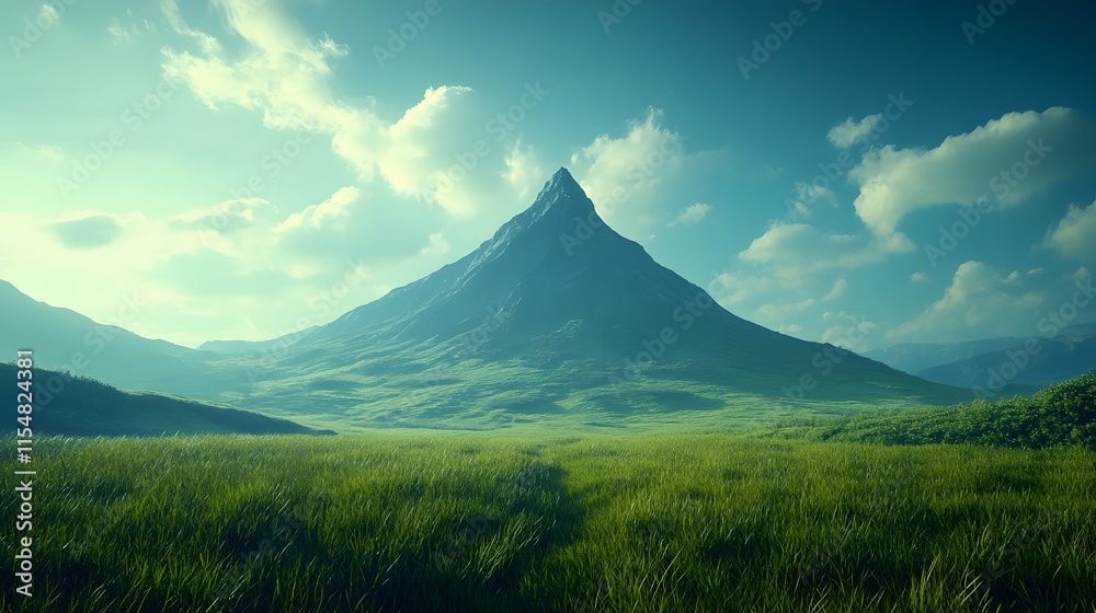 Majestic mountain peak serene landscape nature photography lush green environment panoramic view tranquil beauty Majestic mountain peak serene landscape nature photography lush green environment panoramic view tranquil beauty