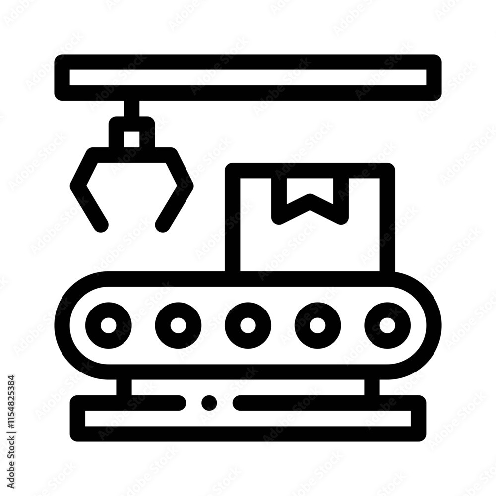 assembly line line icon