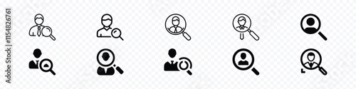 Hiring icon set. Search job vacancy icon. Employee recruitment, Set of human resource icons. Hiring icons, Set of human resource icons