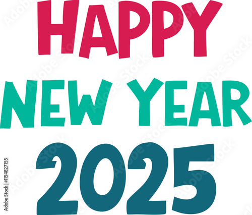 typography happy new year 2025.eps