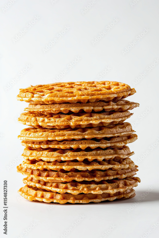 Stack of waffles on white background Stack of waffles on white background