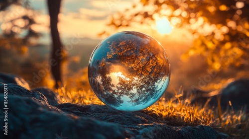 Fototapeta Naklejka Na Ścianę i Meble -  Glass sphere of planet earth
