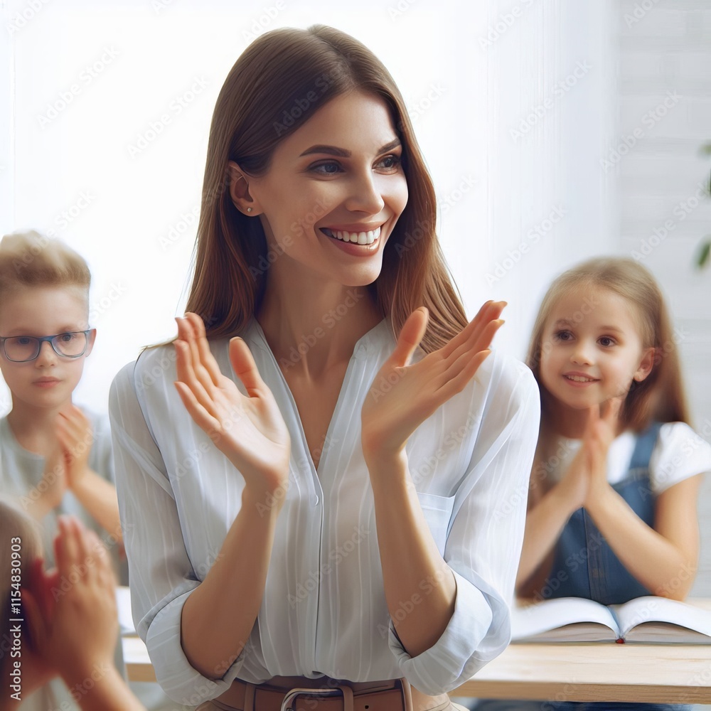 212 Teacher Clapping Hands A teacher applauds her students pride 212 Teacher Clapping Hands A teacher applauds her students pride