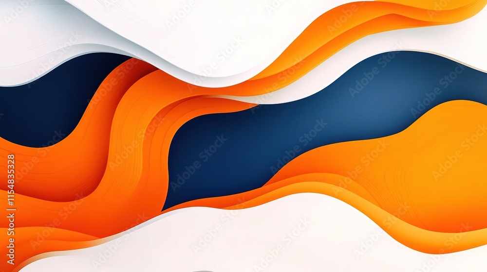 Naklejka premium Abstract Orange and Blue Wave Background Design with Smooth Curves