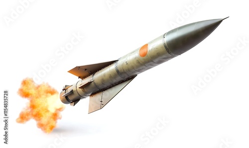 A missile rocket on white background