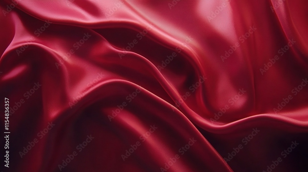 Obraz premium Smooth Red Silk Textile Background with Subtle Textures