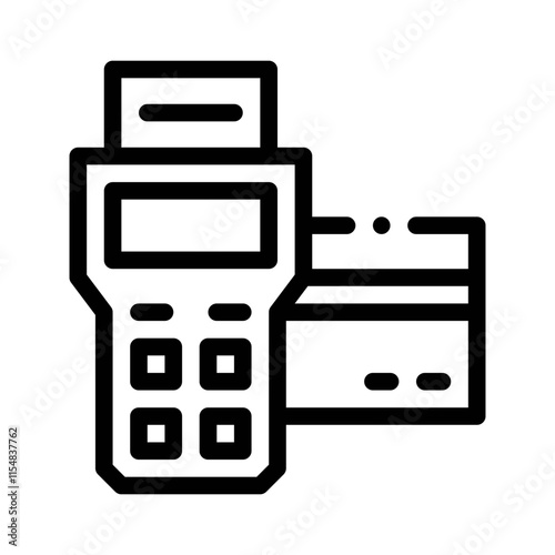 POS terminal line icon