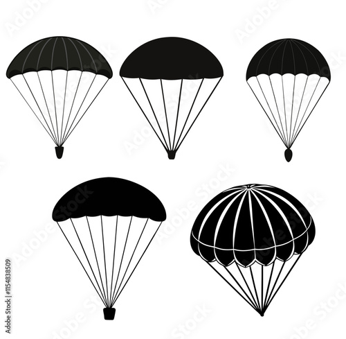Parachute silhouette vector illustration