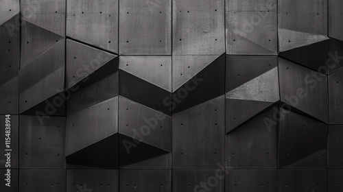 Dark Grey Textured Concrete Wall Background with Geometric Patterns